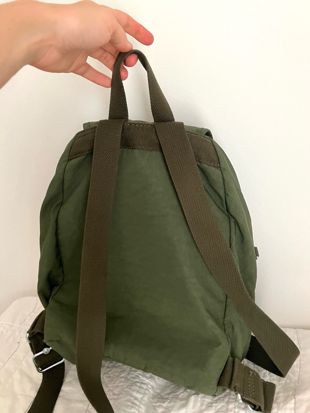 Kipling Olive Green Queenie Small Backpack Whimsical Y2k School Casual Boho 90s - Picture 15 of 16